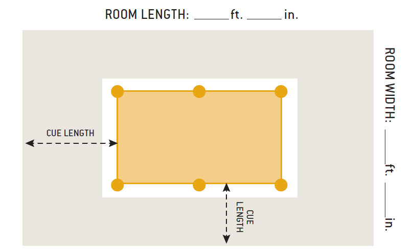 Pool Table Room Size Chart