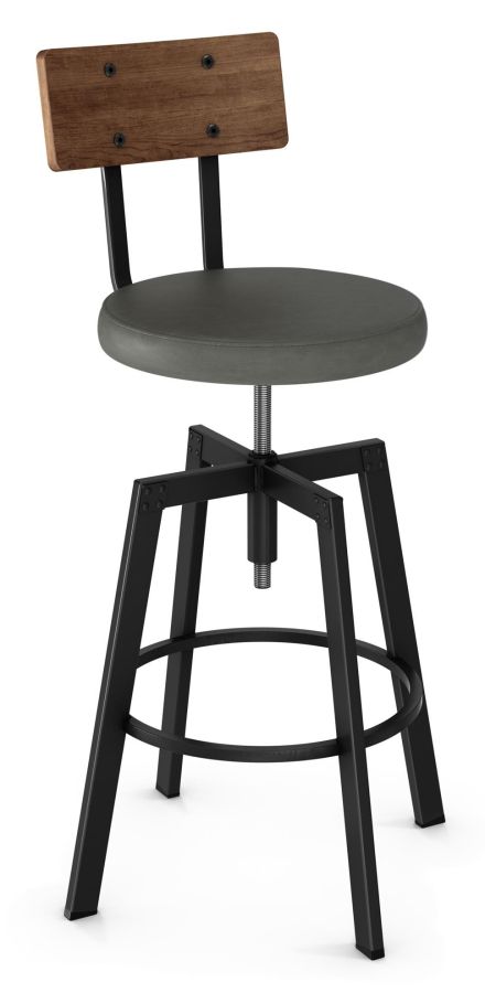 Architect - Upholstered Seat & Wood Backrest : barstool