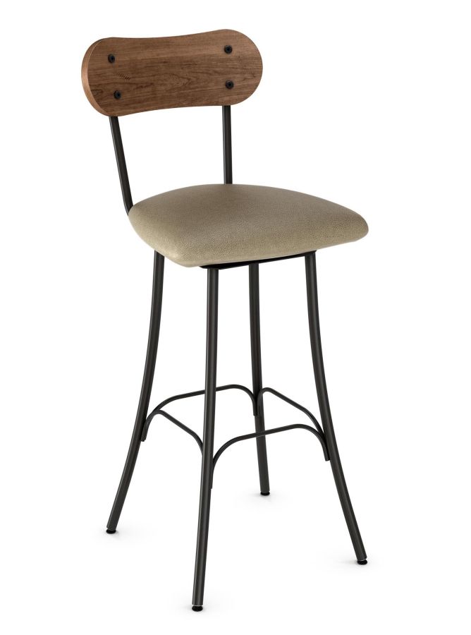 Bean - Upholstered Seat & Wood Backrest : barstool