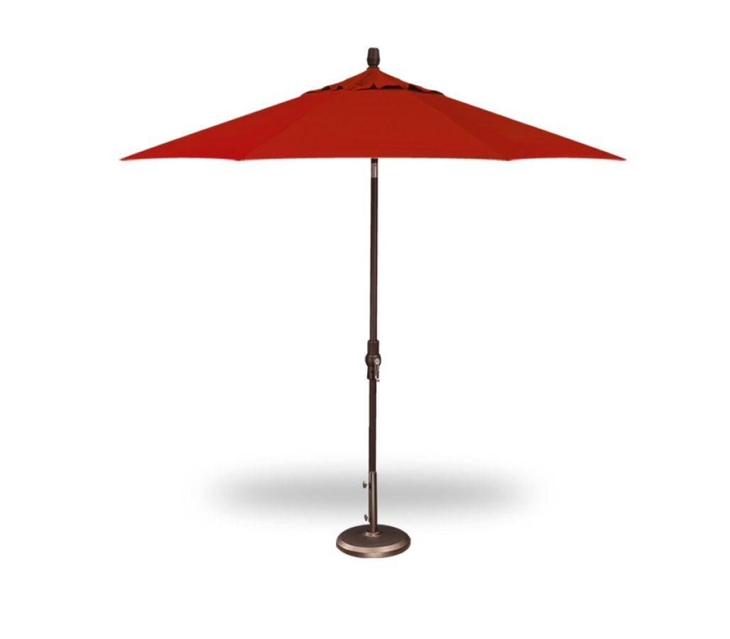 9' Collar Tilt Umbrella Bronze/Red : outdoor-patio