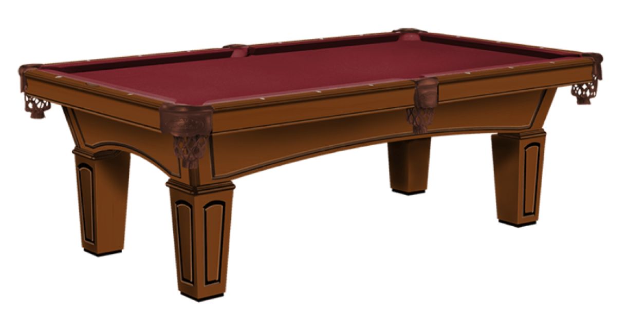 Matte Traditional Mahogany with Burgundy Cloth