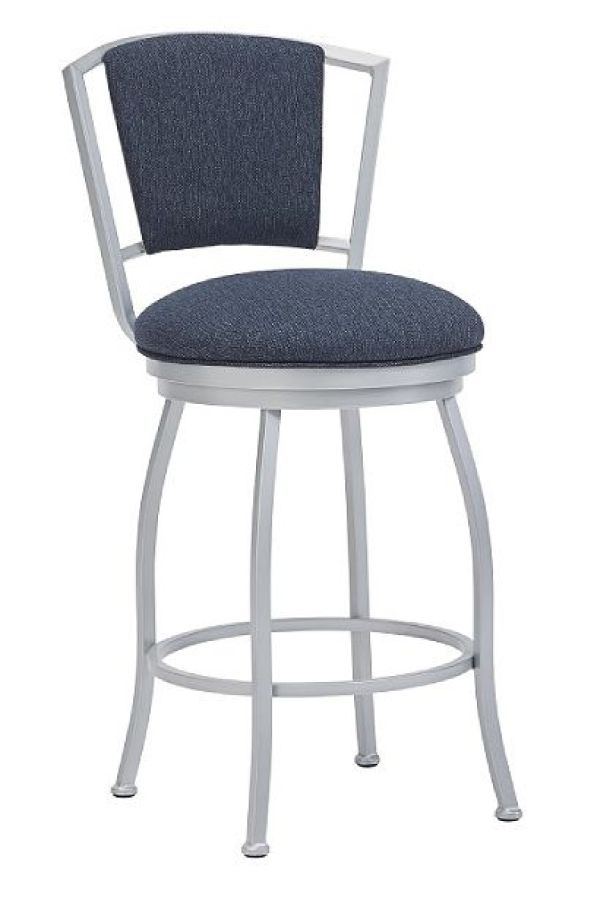 As Shown: Opaque Light Silver Finish, Max Denim Seat Covering
