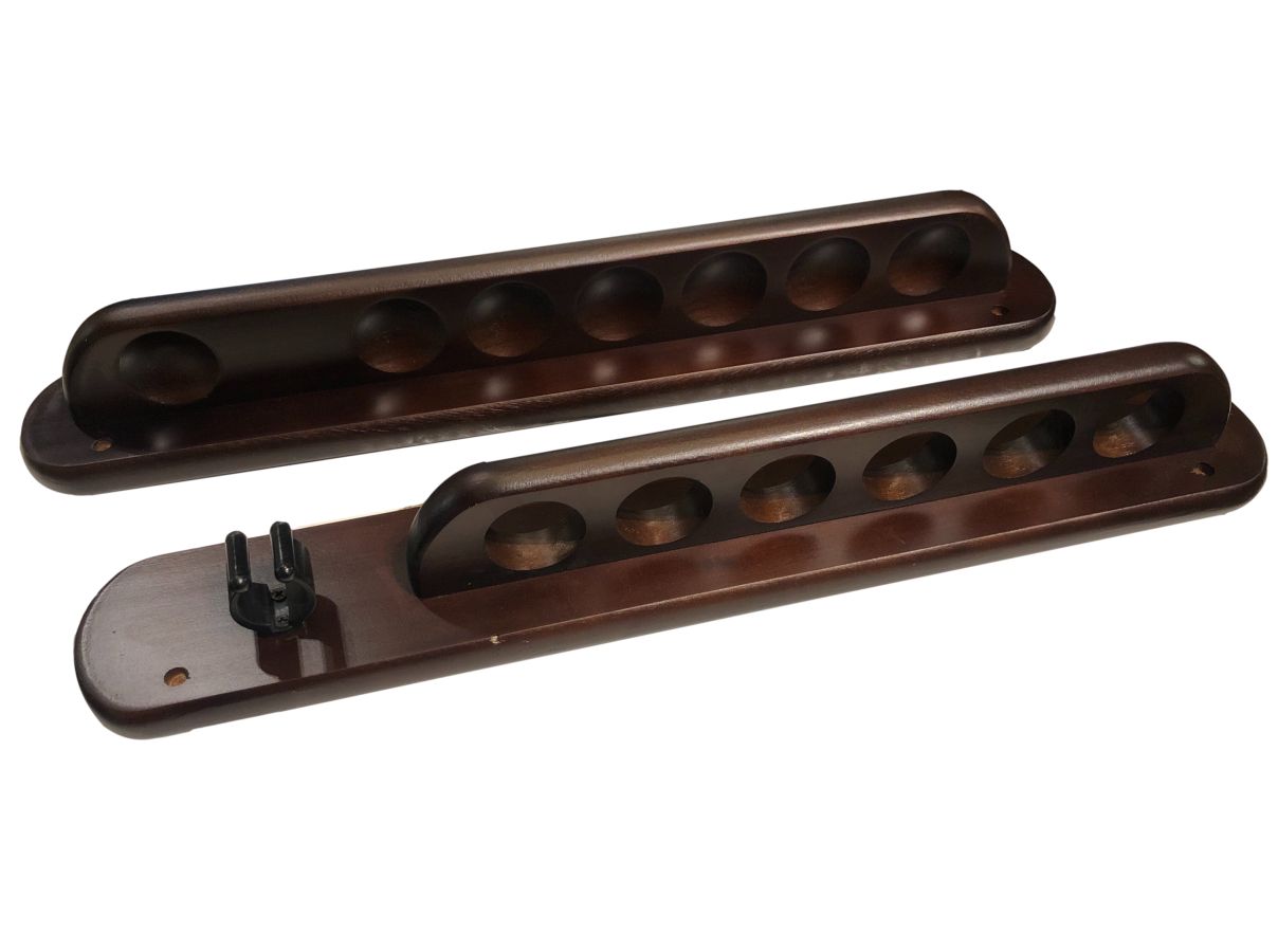 2 Piece Wall Mount Pool Cue Rack Espresso : pool-tables