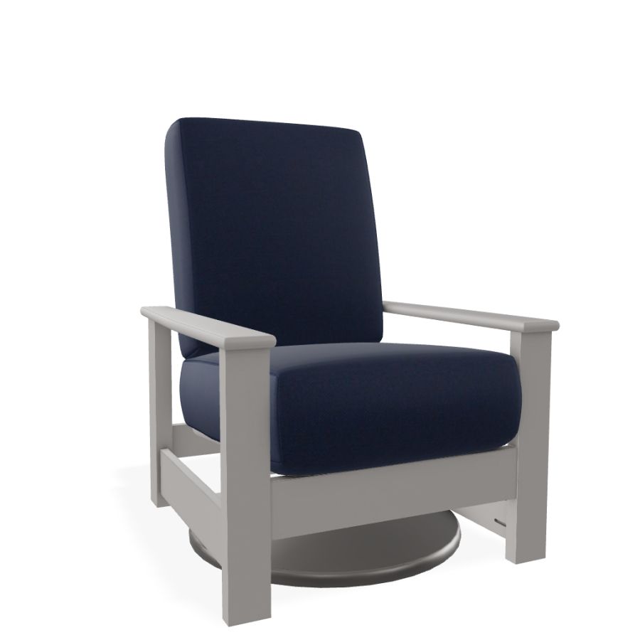 Leeward Swivel Hidden Rocker Warm Grey Blend Indigo : outdoor-patio