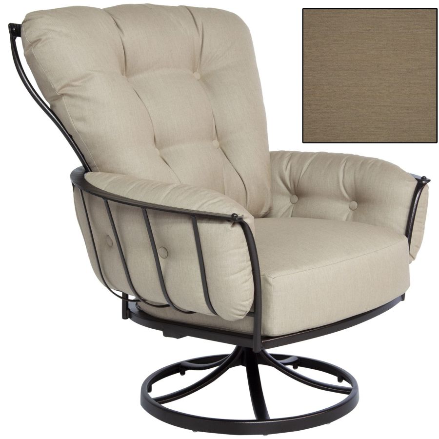 Monterra Swivel Rocker Lounge Chair in Copper Canyon Finish & Sahara Cafe Fabric : outdoor-patio