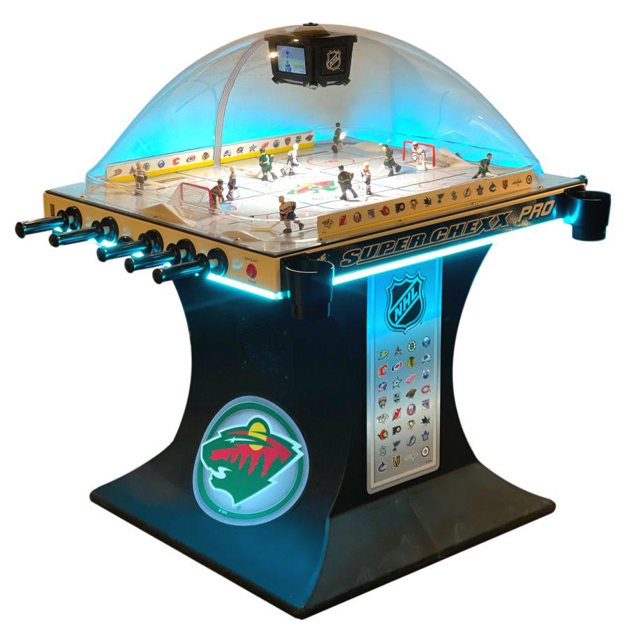 Super Chexx PRO NHL Wild vs Blackhawks w/LED Lights & Skated Ice : game-room