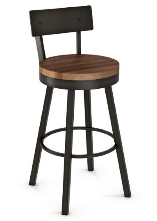 Lauren - Wood Seat/Metal Backrest : barstool