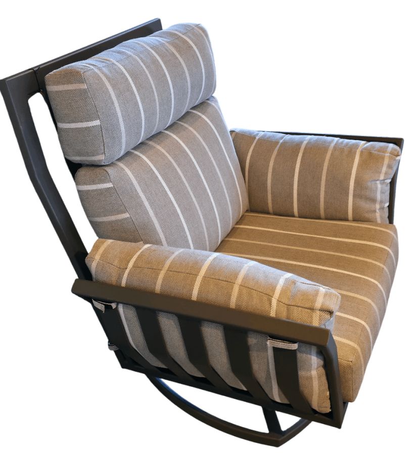 Aris Max Swivel Rocker Lounge Stearling Alpaca w Sable Finish : outdoor-patio