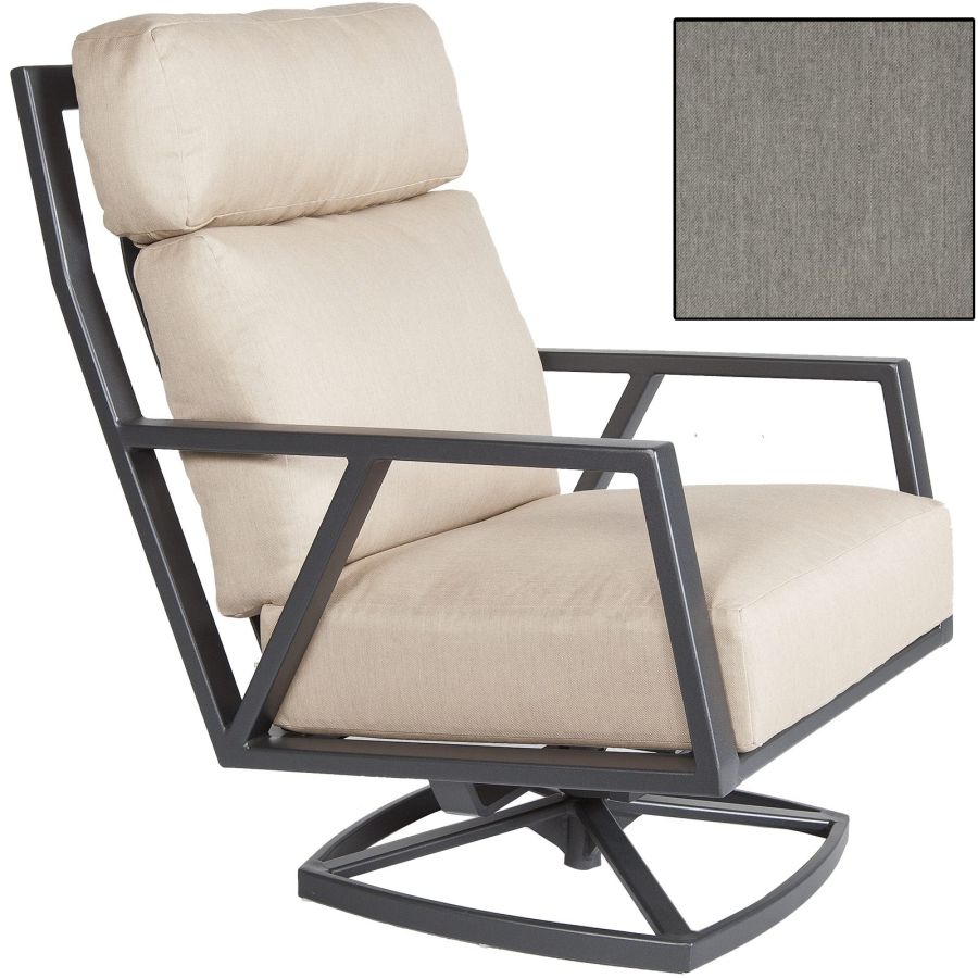 Aris Swivel Rocker Lounge Chair Graphite/Pewter : outdoor-patio
