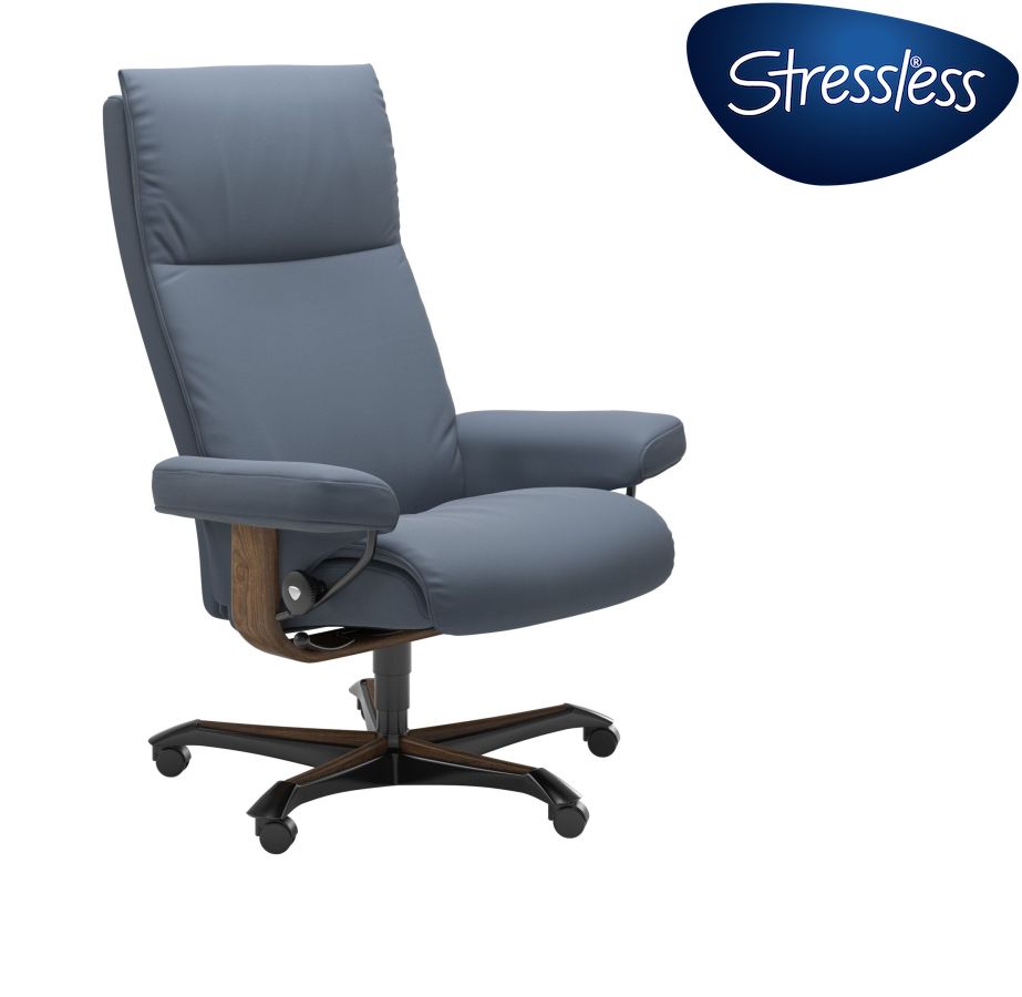 Paloma Sparrow Blue Leather With Teak Wood Color 