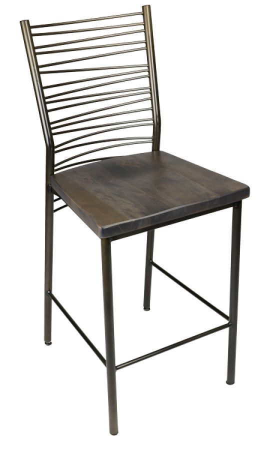 As shown: 57 Metallo Finish w/ Ironstone wood seat