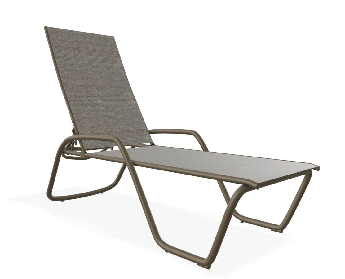 Gardenella Sling Stacking 4 Position Arm Chaise : outdoor-patio