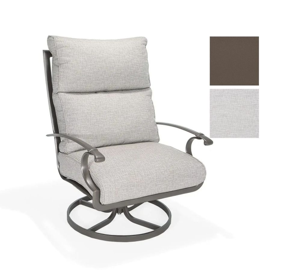 Manor Ultra High Back Swivel Latte Finish/Linen Lace Fabric : outdoor-patio