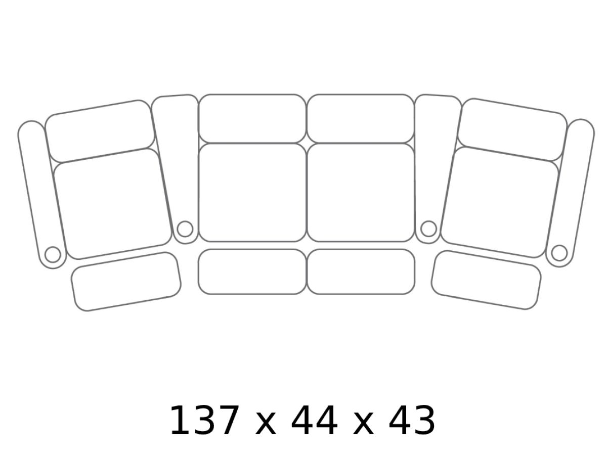 Paragon 4 Seats Power Recliner Curved Row (Loveseat + 2 Seat) : furniture