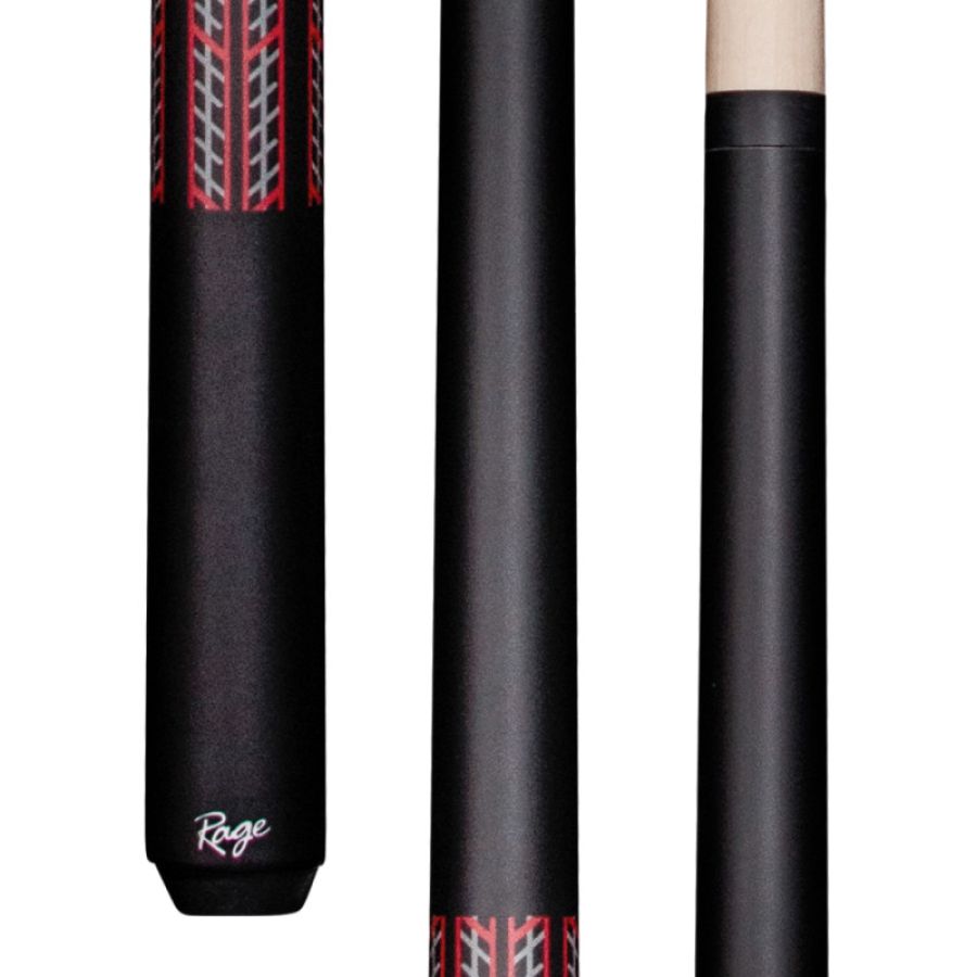 Rage RG114 Stealth Matte Red Tread Wrapless Handle 2pc Pool Cue : pool-tables