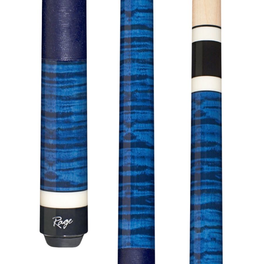 Rage RG120 Blue Moon Blue Tiger Stripe Maple Design 2pc Pool Cue : pool-tables