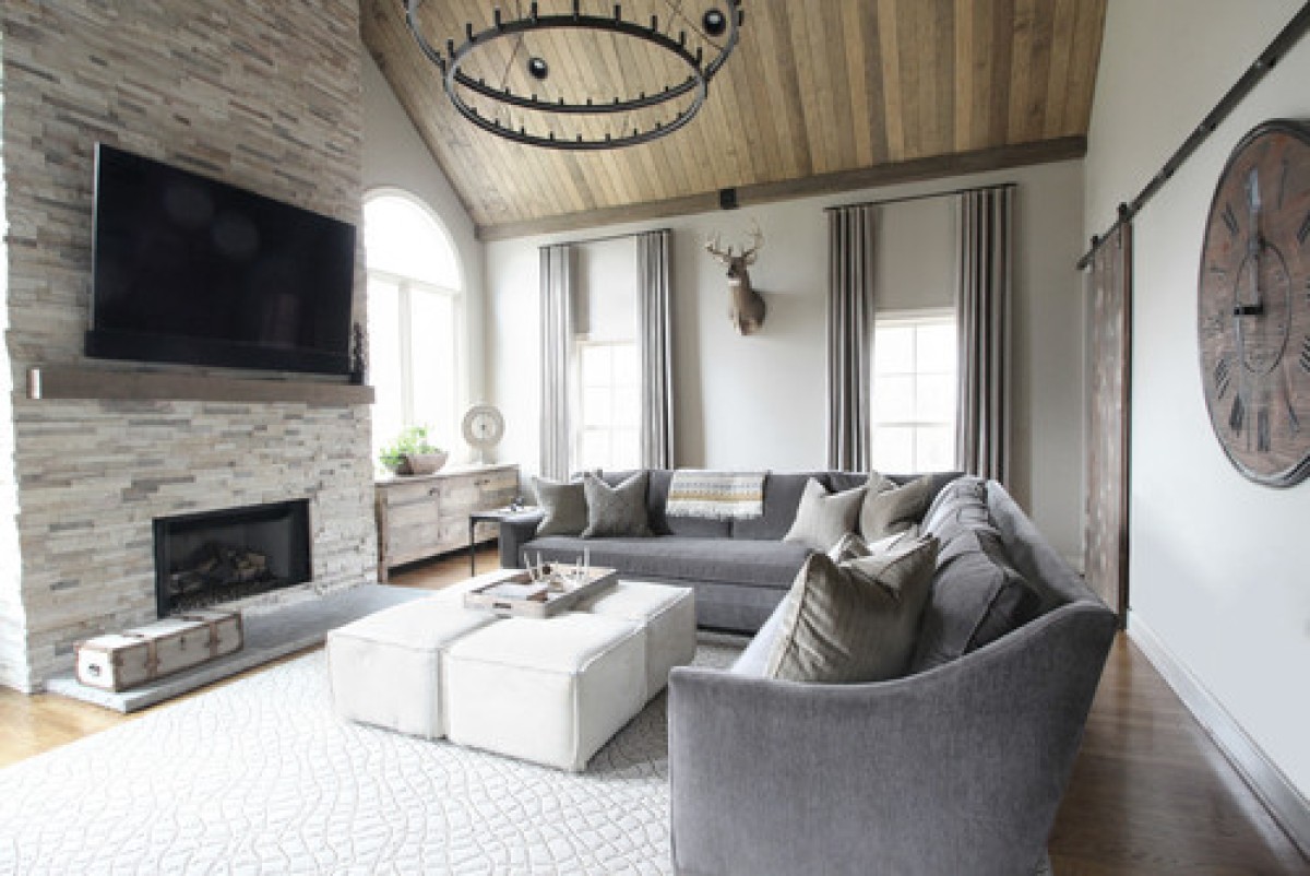 Rustic Family Room-Living Room