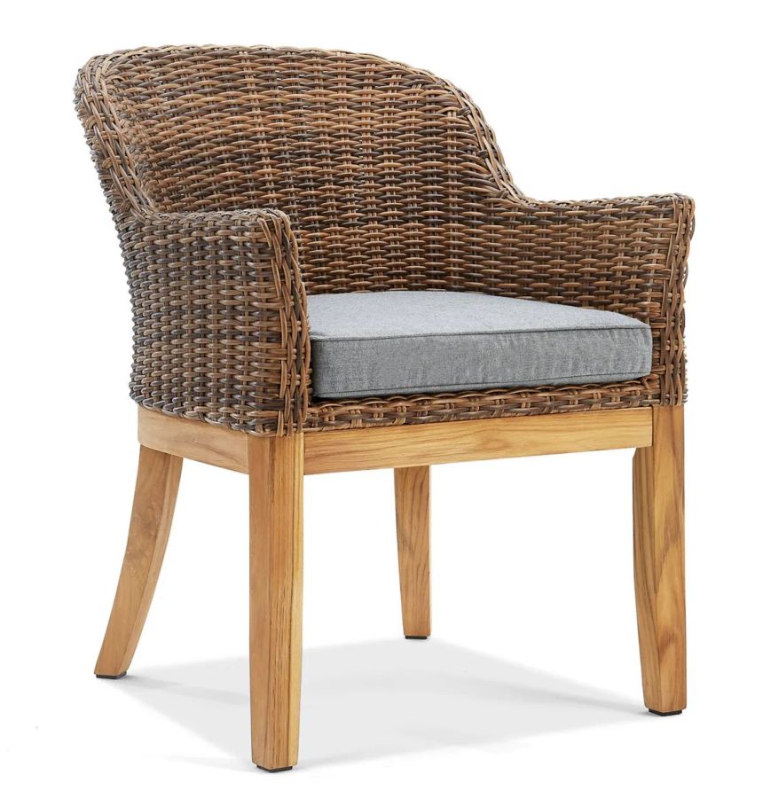 Truss Woven Dining Side Chair w/Arms : outdoor-patio
